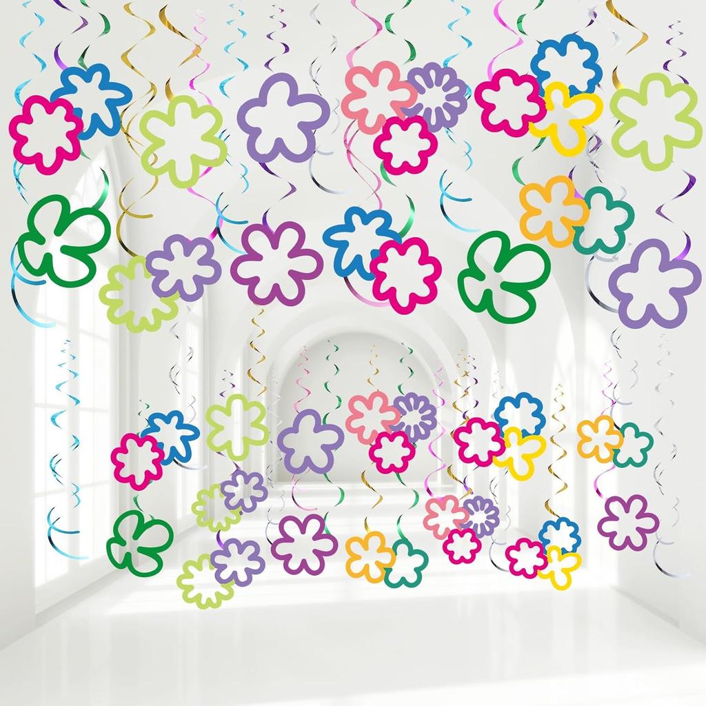 Faccito 30 Pcs Happy Birthday Hanging Swirl Decorations Happy Birthday Glitter Hanging Ornaments for Party Supplies Decor
