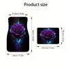 4pcs Non-Slip Rose Design Car Floor Mats Suitable for Cars & SUVs, All-Season Fit Vehicle Floor Liners with Elegant Rose, Ideal Christmas Gift