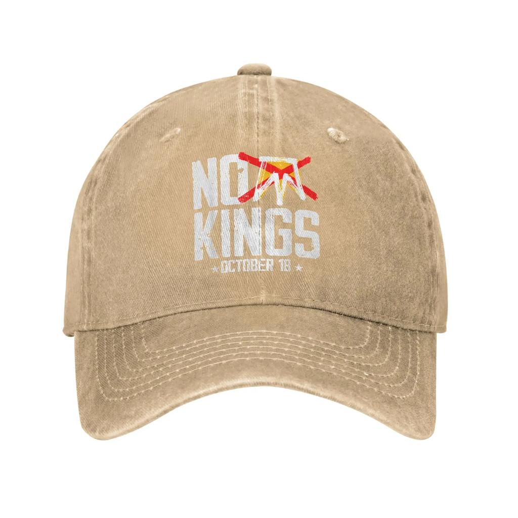 October 18 No Kings Day Baseball Cap Vintage Distressed Cotton Rejecting King Snapback Hat Unisex Outdoor Workouts Adjustable