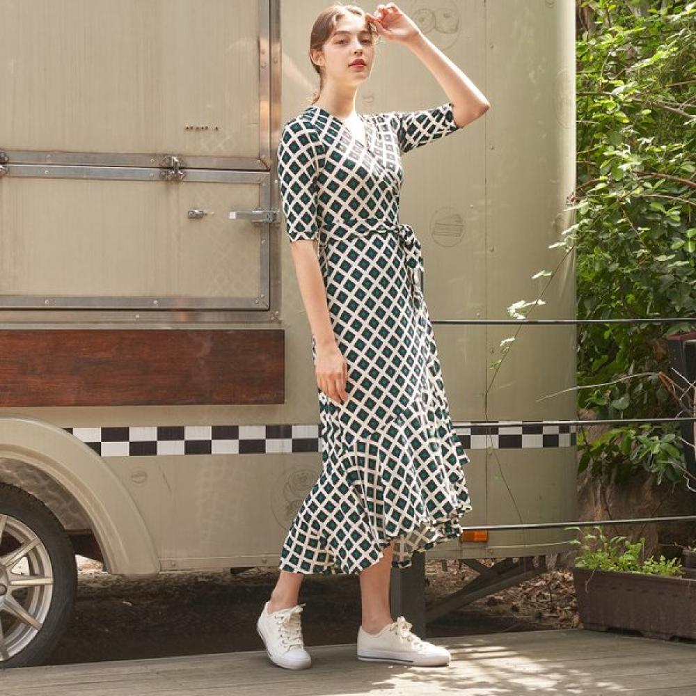 Creora Lip Balm Viviane Frill Wrap Dress 3 4 Sleeve Ldm42dp01