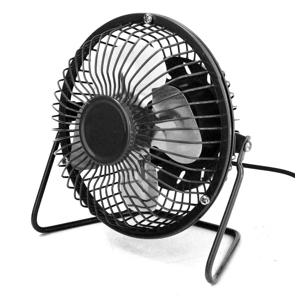 

ZOMTOP Mini Desk USB 4 Powerful Aluminum Adjustable Angle Fan, Rechargeable, Ultra-Small, Portable, Blades, 360° чорний