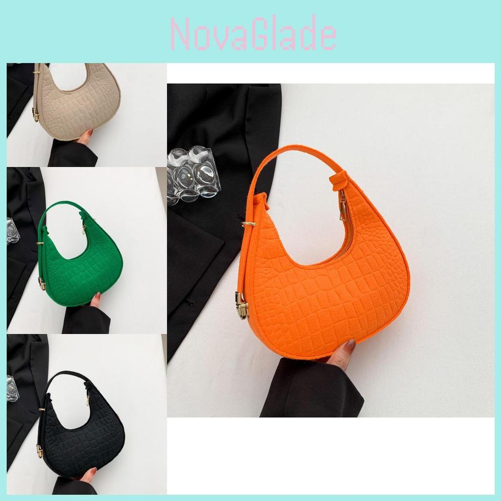 Fashionable Mid-size Crescent Bag With Zipper For Casual Daily Use