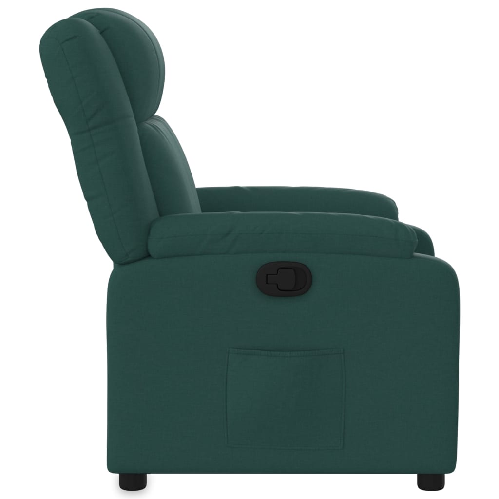 Recliner Chair Dark Green Fabric
