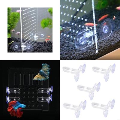 5 Pack Aquarium Isolation Plate Fish for Tank Divider Filter Suction Cup Dividers Holder Bracket Plastic Sheet Holders X3UC