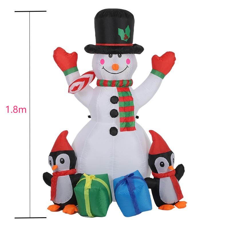 

1.8m Christmas Inflatable Snowman Model with LED Lights for Xmas Decor Christmas Snowman Yard and Garden Outdoor Decoration US