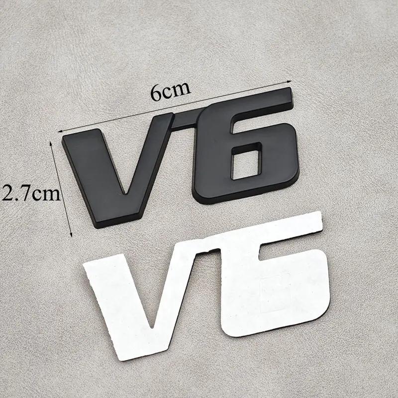 3D Metal Letter V6 Logo Car Rear Trunk Badge Emblem Sticker for Toyota Camry Corolla Rav4 Prado CHR Auto Decal Accessories