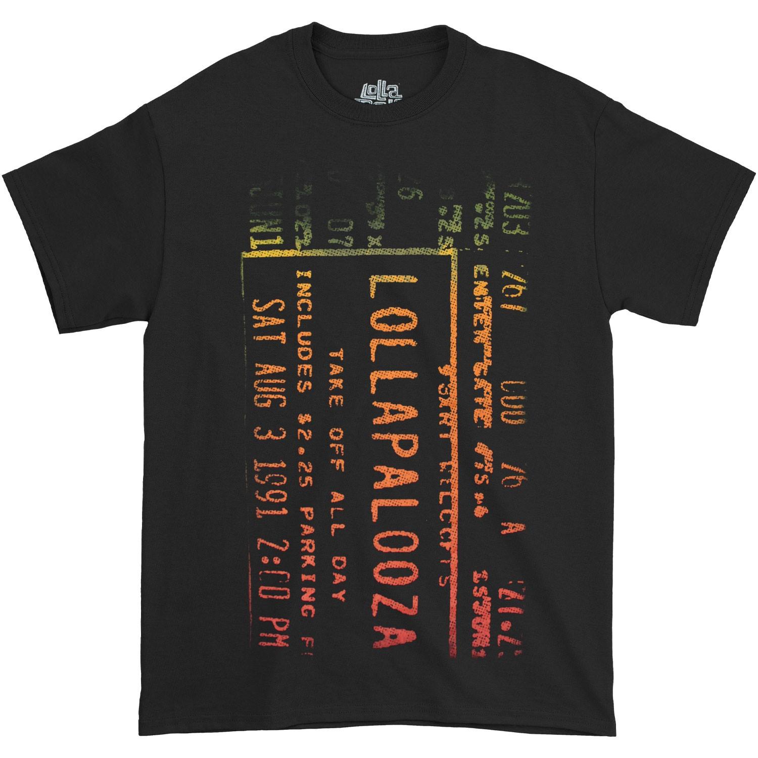 Men s Lollapalooza Ticket T-shirt Small Black XL