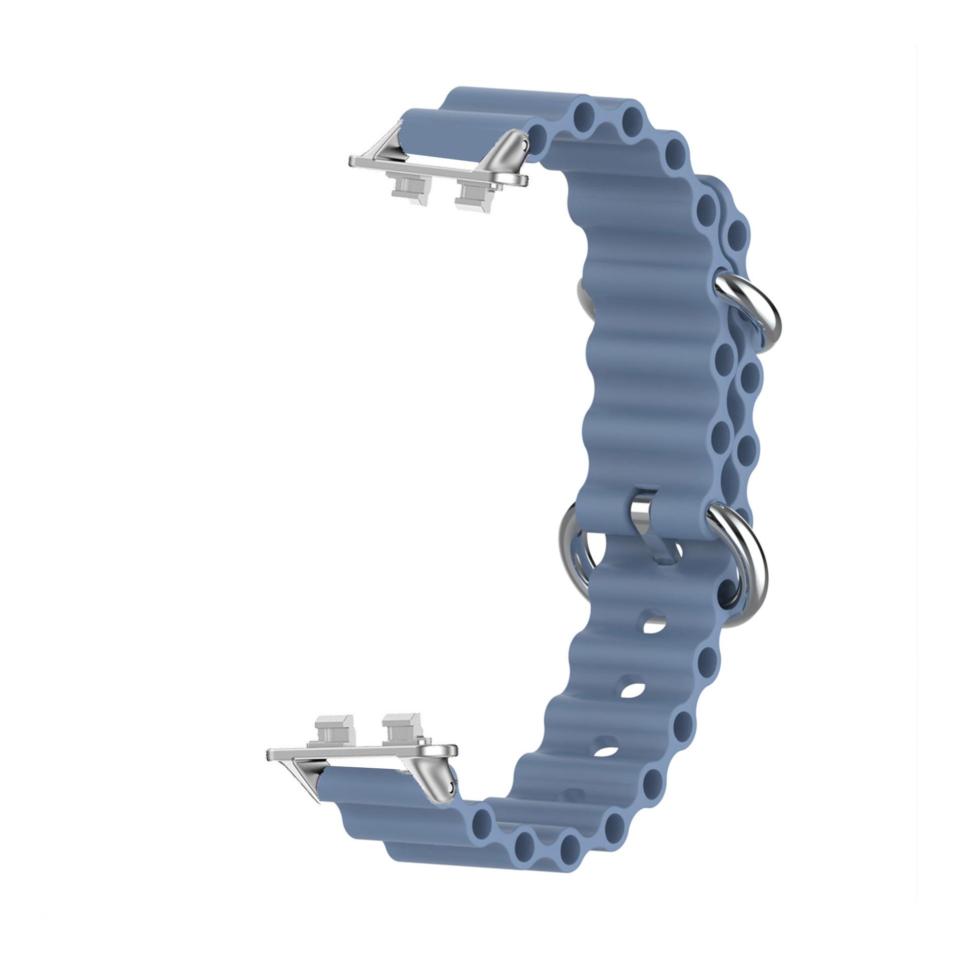 

Ocean Silicone Strap for Huawei band 11/11Pro Quick Bracelet Replacement Sport Watchband for Huawei band 8/9/10 Accessories Huawei band 8/9/10 лаванда серого