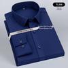 Men's Wrinkle-Resistant Polyester Stretch Long Sleeve Dress Shirt