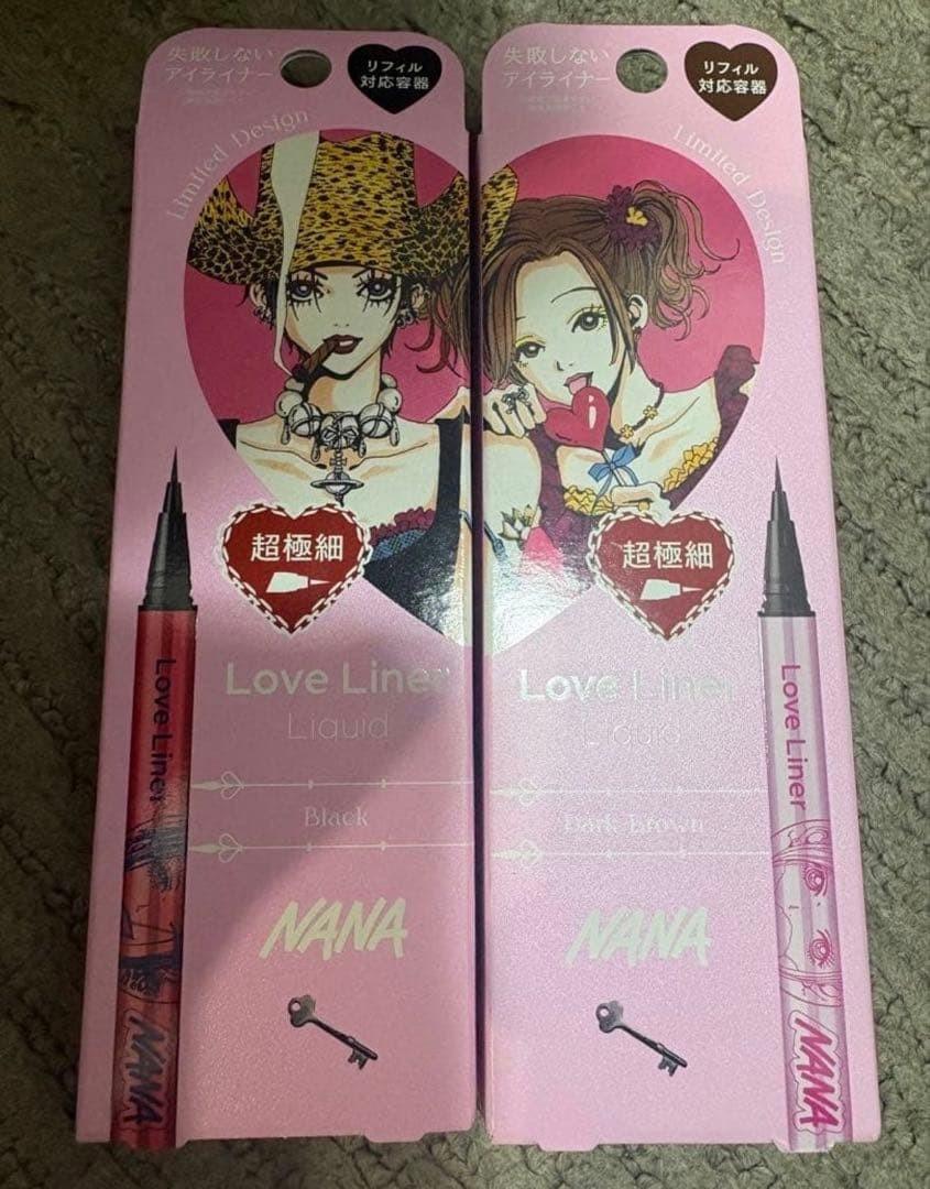 Love Liner NANA 25Anniversary Liquid Eyeliner Set Black Dark Brown Japan