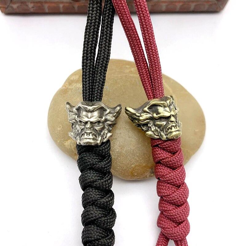 Umbrella Rope Beast Copper Warrior Knife Pendant Jewelry Edc Outdoor Brass Paracord Beads Diy Keychain Lanyard Hanging Accessory