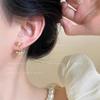 111 Silver Needle Color Zircon Bow Stud Earrings Women's S111 Silver Needle Temperament New Earrings High-end Earrings