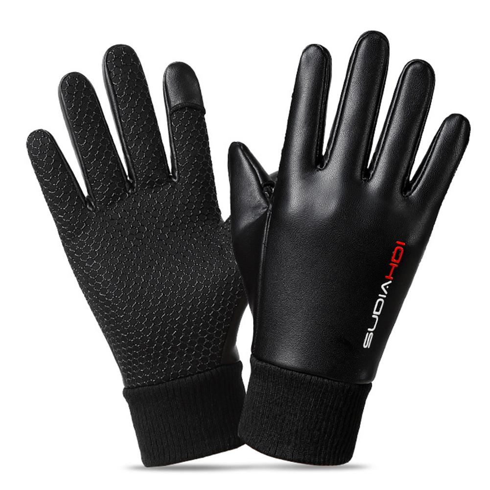 Men Winter Gloves 2 Finger Flip Cycling Gloves Waterproof Warm Gloves Windproof Fleece Gloves for Running Cycling Driving Hiking