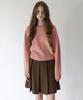 STAY WITH ME Fine Wool Crew Neck Knit (Pink)