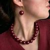 2Pcs Bohemian Colorful Bead Jewelry Set Adjustable Choker Necklace Earrings for Women Music Festival Accessory