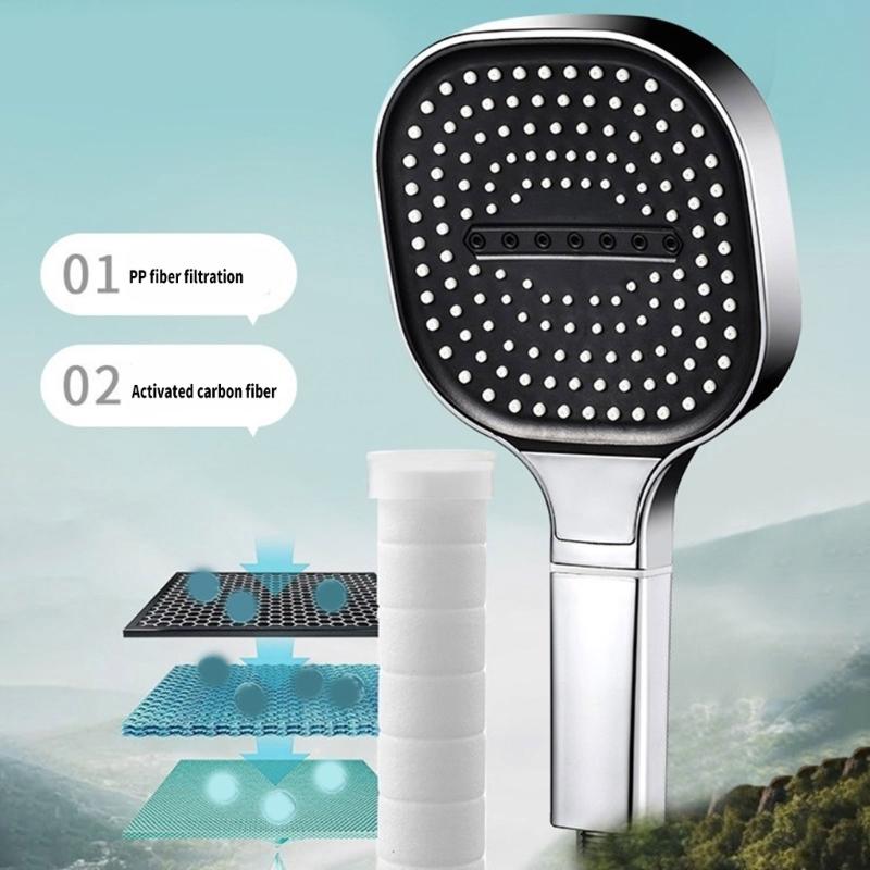 Universal 13cm Shower Head with Not Clogging Nozzles Universal Shower interfaces ABS for High Pressure Bathroom Use