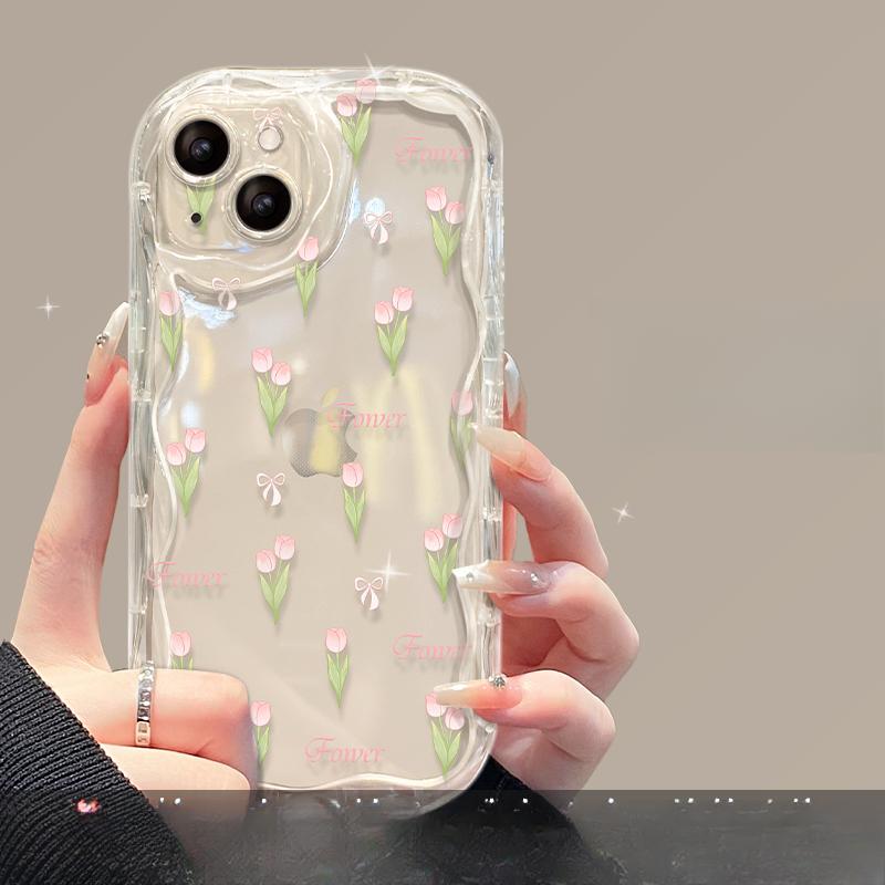 

Подходит для Apple 15 Чехол для мобильного телефона iPhone 14/13promax Полный экран Тюльпан Браслет 12/11 Прозрачный Силиконовый Xs iPhone 14