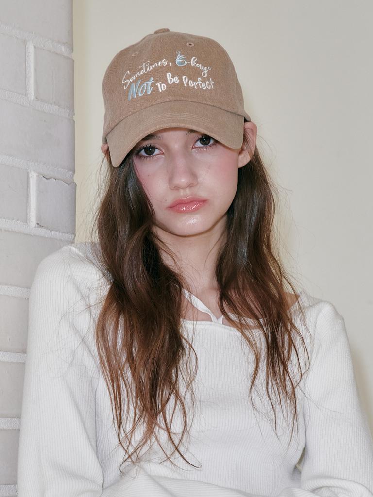 Olinkeompeulliteu [Unisex] Sometimes Ok Ball Cap (Mocha)