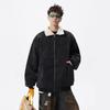 Mens Winter Fleece PU Cargo Jacket Warm Casual Streetwear Loose Fit