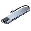 USB C Hub 8 In 1 Type C Hub Multiport Adapter with 4K HDMI/PD Power Delivery USB-C Ethernet 2 USB SD/TF Card Reader