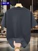 100% cotton men's casual loose T-shirt breathable fashion pattern printed short sleeved round neck top