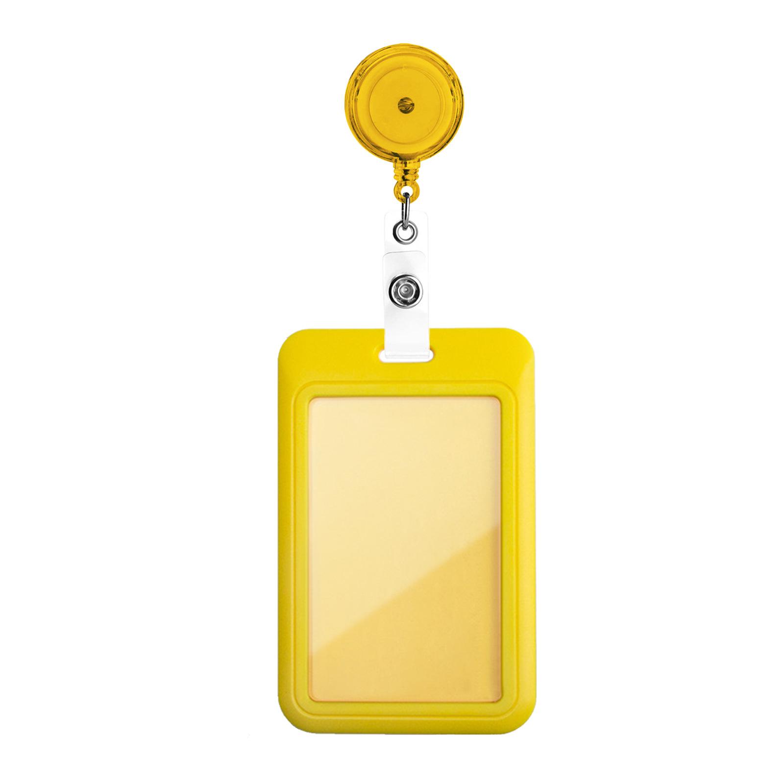 

Retractable Badge Reel Solid Color ID Card Badge Holder Set Office Hospital Supplies Gift for Teacher Nurse Student Name Tag жовтий