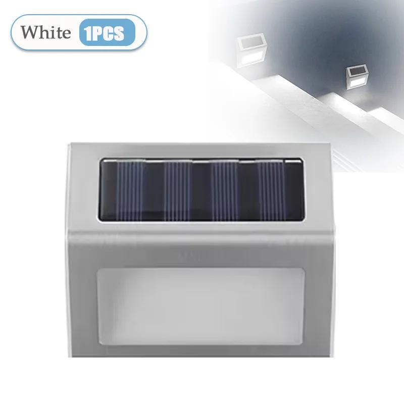 1-8PCS Solar Stainless Steel Step Light Waterproof Anti-corrosion and Environmental Protection Wall Light for Garden Fence Wall