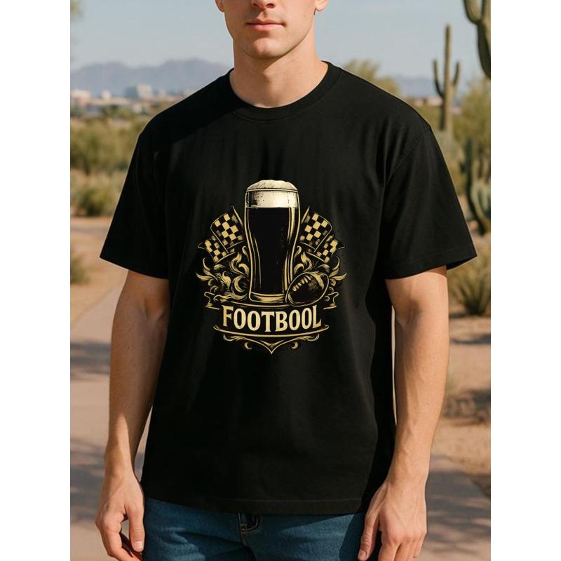 European Size American Retro Style "mismatched" Rugby Match Holiday Men's Printed Short-sleeved Shirt,Medium Elasticity Fashionable Style,Casual Shirt