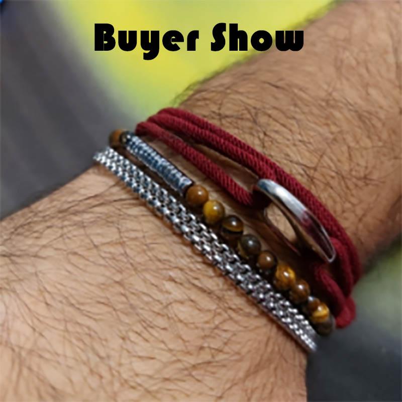 Nový nastavitelný 3mm náramek na tenké šňůře Homme Dvouvrstvý ručně vyrobený náramek z tkaného provazu Pulseras Hombre Legend Braslet Men Joias