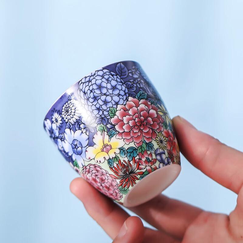 Enamel Silver-Wrapped Porcelain Teacup