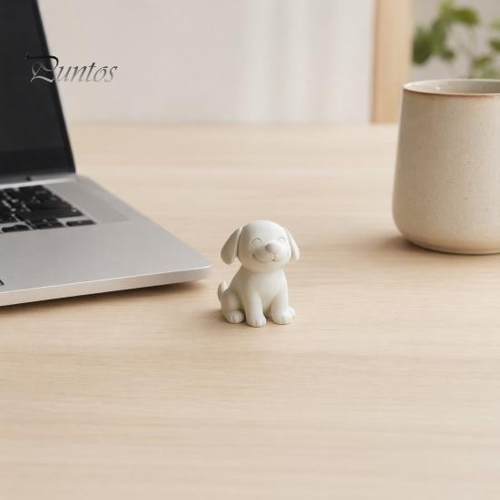 Cute Animal Sculpture Dog Figurine, 3D Printed Puppy Sculpture, Small Smile Desktop Desk Accessory Ornament for Living Room Table Decor, Gifts Lovers