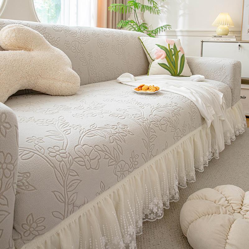 The New Skirted Straight Row Sofa Cover All Inclusive Universal Set  Suitable for All Seasons  Provides Protection Against Cat Scratches