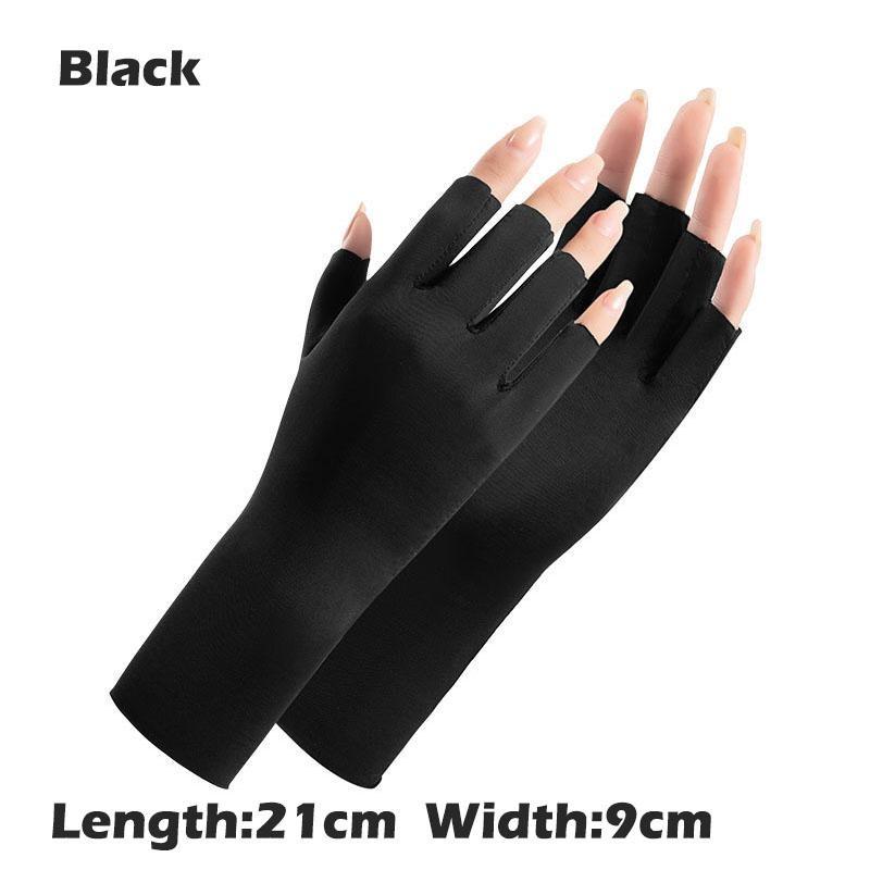 1 par de luvas femininas, luvas sem dedos, proteção solar, luvas de direção ao ar livre, luvas respiráveis de verão