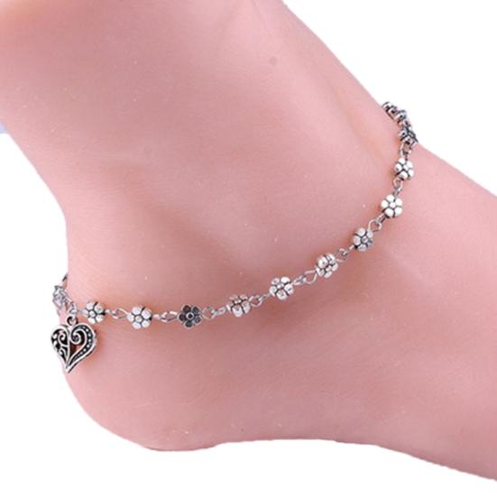 

Women Retro Alloy Flower Bead Chain Anklet Barefoot Sandal Beach Ankle Bracelet