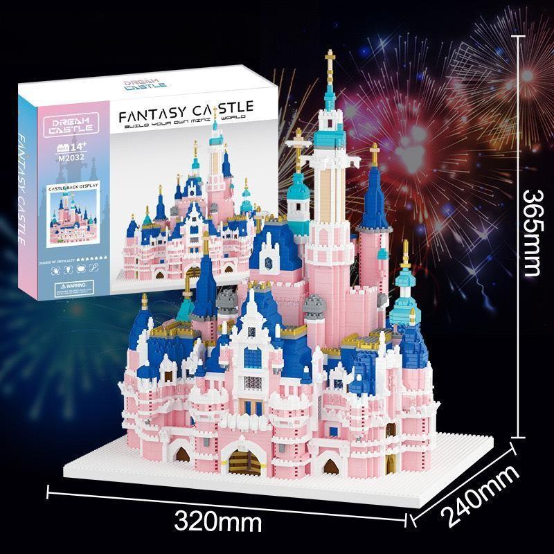 Pink Castle Princess Building Block Diy Assembling Toy Decoration Kids Gift