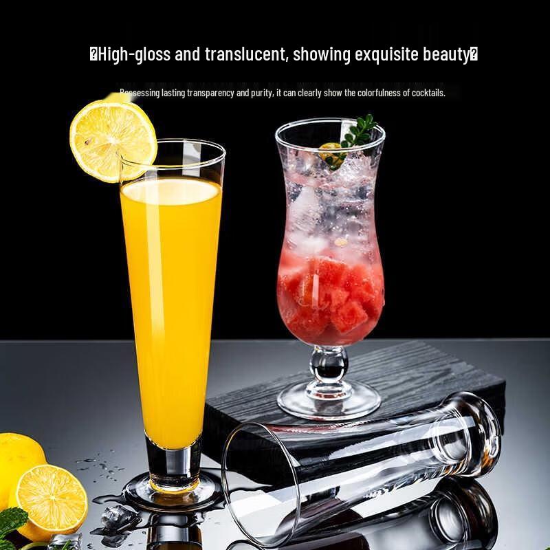 HANDUNYOU skleněný kelímek na džus s vysokou nohou