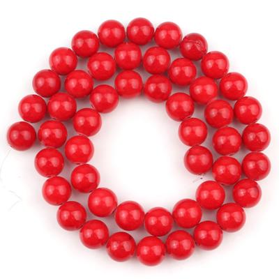 Natural Stone Red Coral Jades Topaz Round Loose Beads for Making Bracelet Necklace 4/6/8/10/12mm