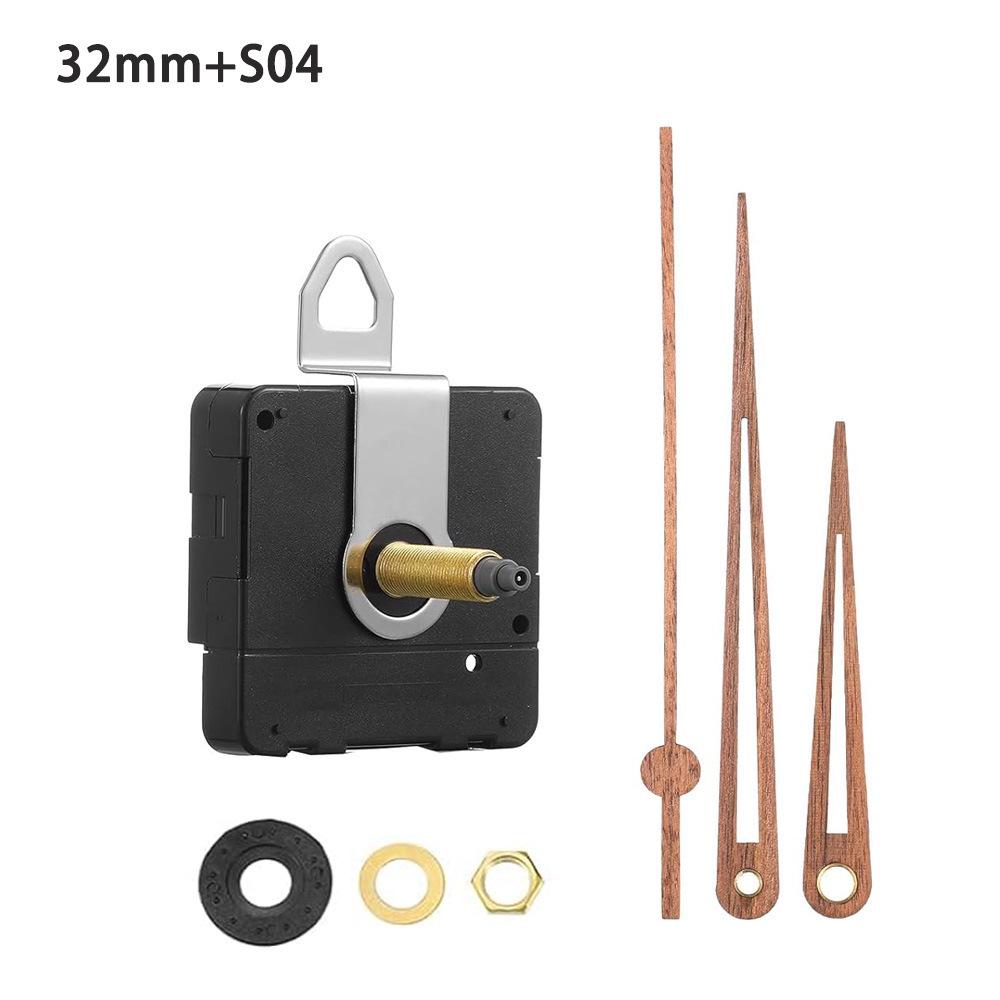 Silent DIY Cross-Border Long Shaft Clock Movement with Walnut Wood Hands - 4 Styles Available