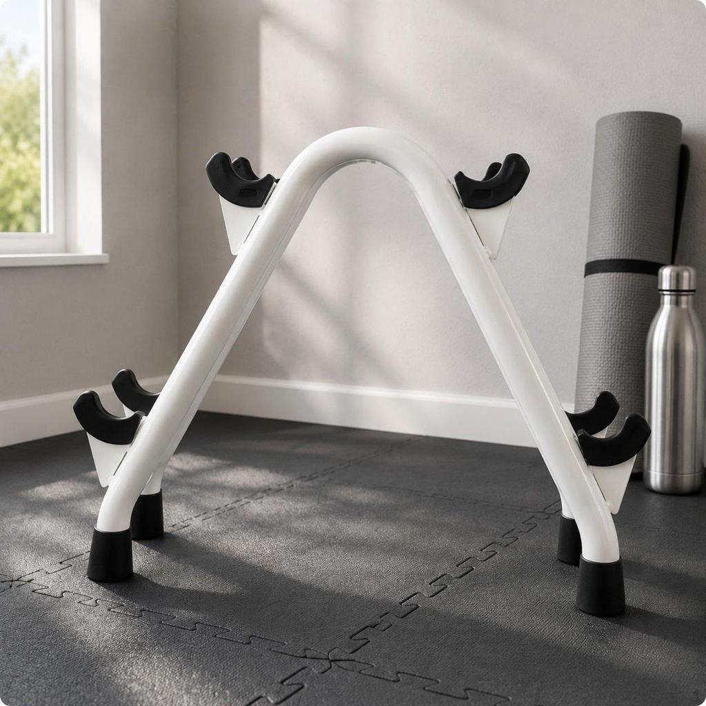 Two Tier Dumbbell Rack Home Gym Friendly Floor RackSaving Weight Organizer