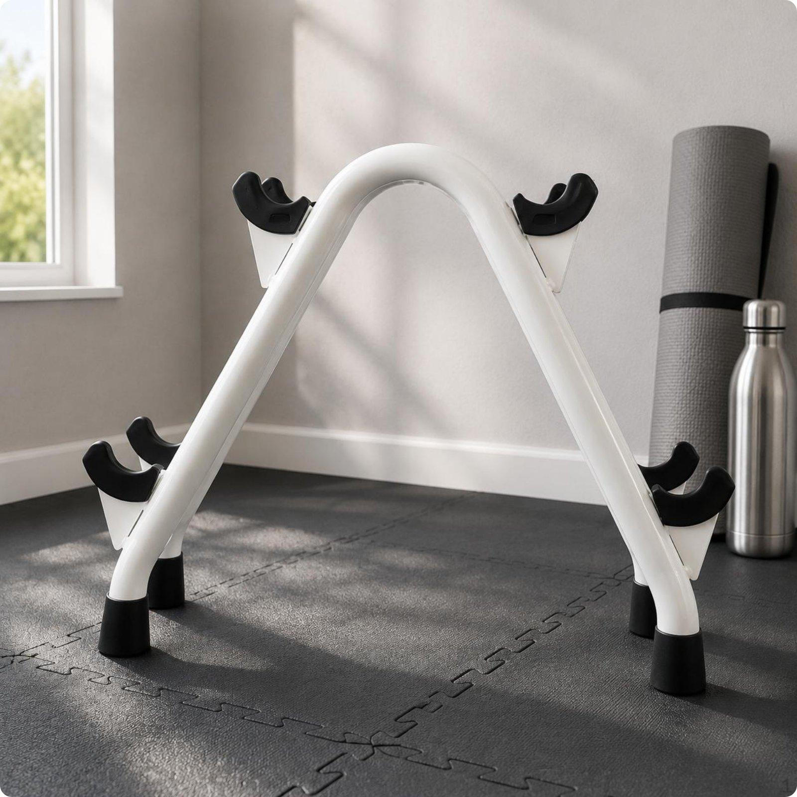 Two Tier Dumbbell Rack Home Gym Friendly Floor RackSaving Weight Organizer