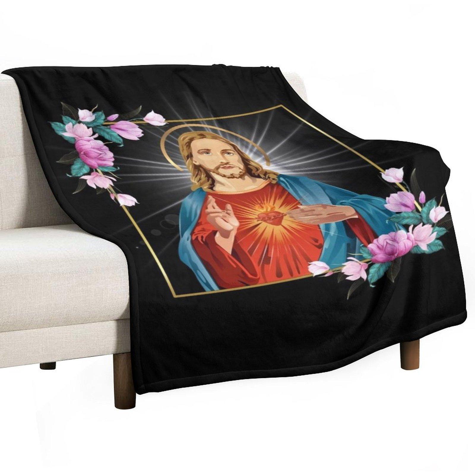 

Immaculate Heart of Jesus Christ Sacred Heart Catholic Gift Throw Blanket Stuffeds Furrys Soft Plush Plaid Warm Blankets 30x40in