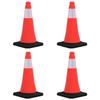 VidaXL Reflective Traffic Cones with Heavy Base 4 Pcs 50 Cm