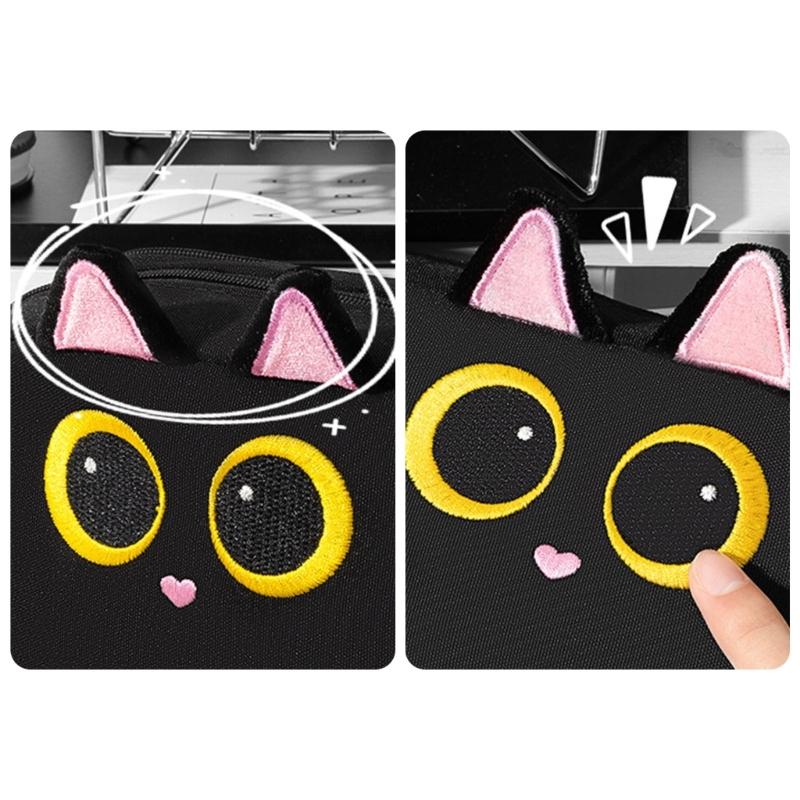 Animal Themed Pencil Pouches Large Capacity Canvas Pencil Case with Portable Lanyard For Kid Adult School Office Travel