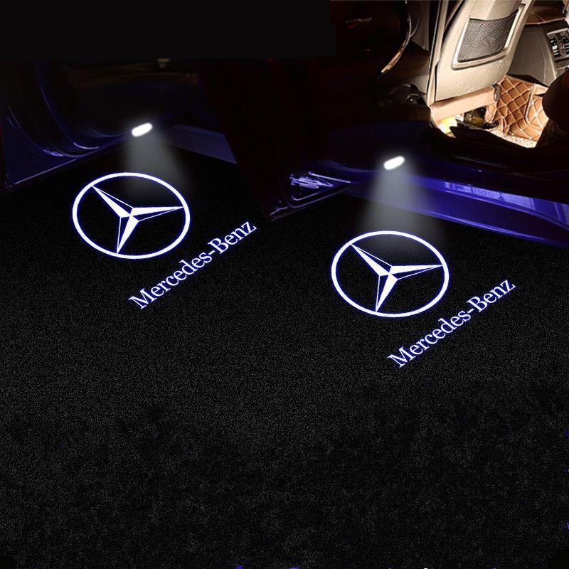 

2PCS Car Door Emblem LED Light Welcome Lamp Wireless Laser Projector For Mercedes Benz B/C/E/S Class A Class C200L GLC GLK CLA
