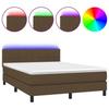 Maison Exclusive - Sommier à lattes de lit matelas et LED Marron foncé 140x190 cm