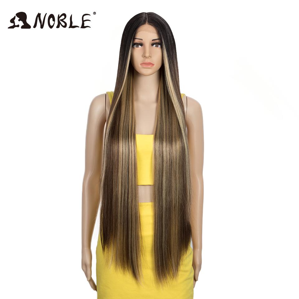 Noble Cosplay Wigs For Black Women Long Straight Synthetic Lace Wig 38 Inch Pink Ombre Blonde Wig Blonde Wig Synthetic Lace Wig