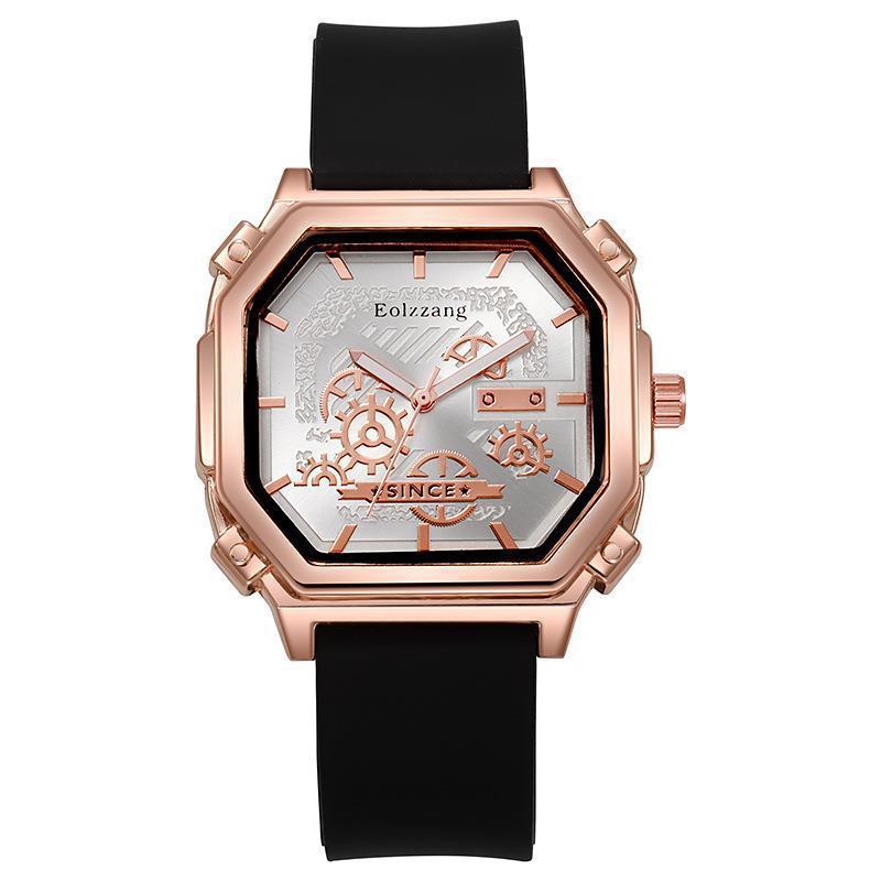 

BK115 Trendy and fashionable Man watch fake gears silicone straps quartz watches clocks gifts watches for man