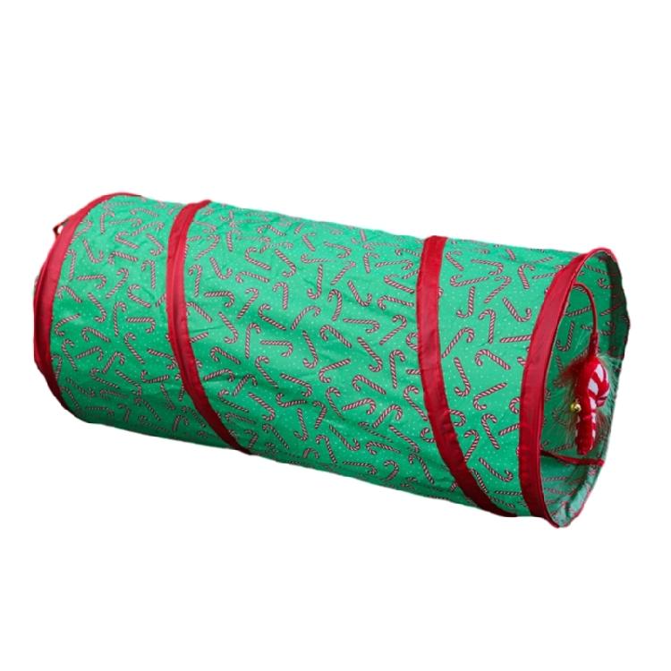 Cat Tunnel Tube Collapsible Christmas Tree Tunnels Toy for Indoor Cat Rabbit Pet 1