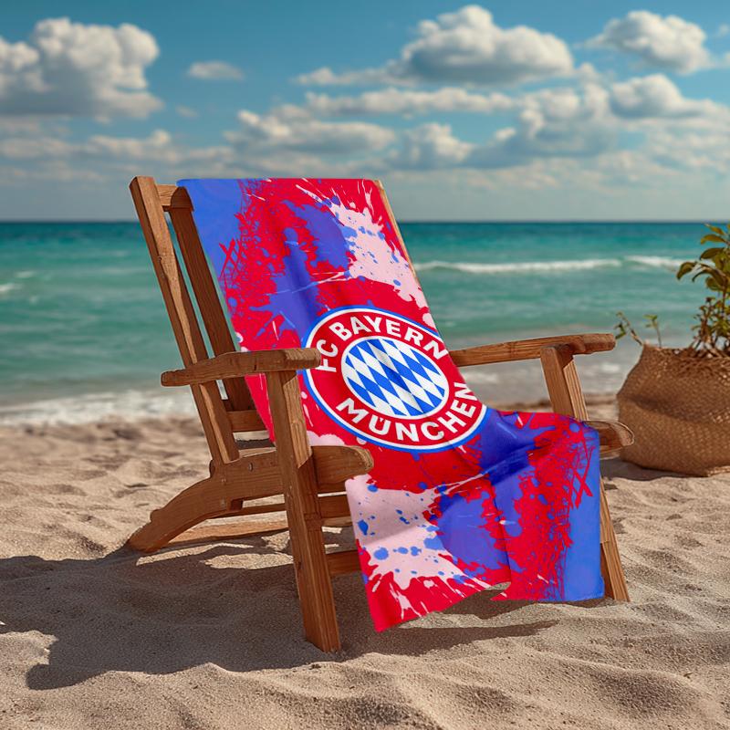 Ultra-Soft Beach Towel with Bayern Munich Theme,Ideal for Pool - Camping, Diving - Perfect Travel Essential, Vibrant Beach Towel.