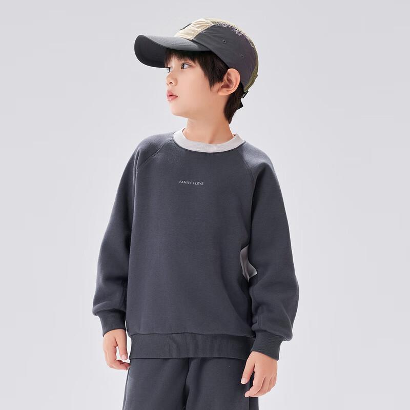 EBAER Kids  Unisex Fleece-Lined Crew Neck Sweatshirt 120